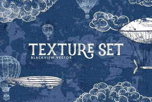 复古手绘笔刷笔触纹理设计素材Blackview-Vector