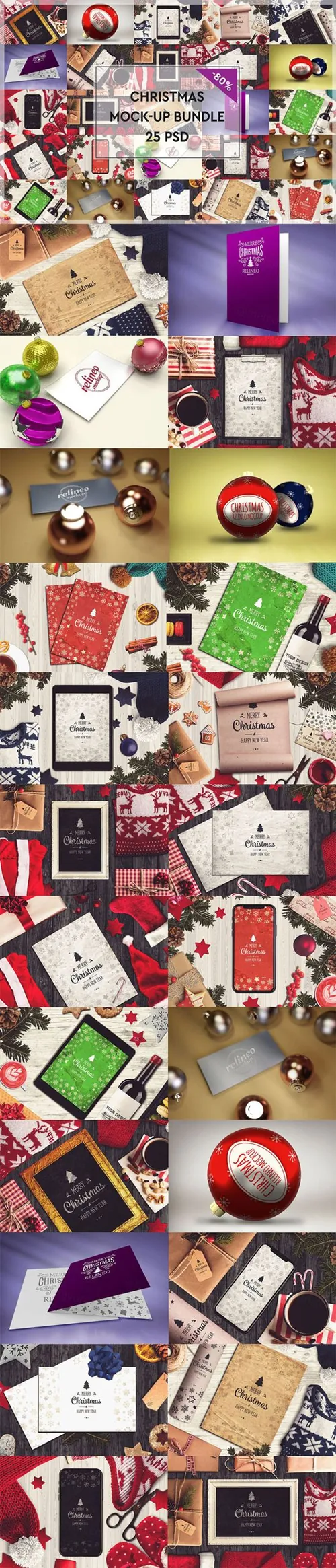 25个非常容易使用的圣诞节气氛样机Christmas_Mock_up_Bundle