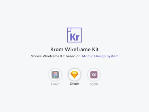 简约移动线框套件Krom Mobile Wireframe Kit