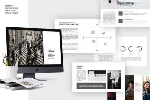 高大上风格的ppt简洁模板好看fusee-presentation