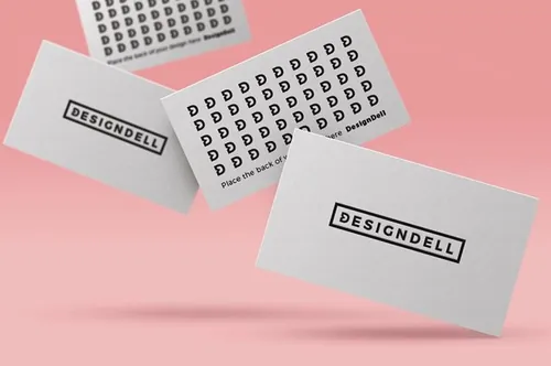 飞起来构图的商业名片样机 Floating Business