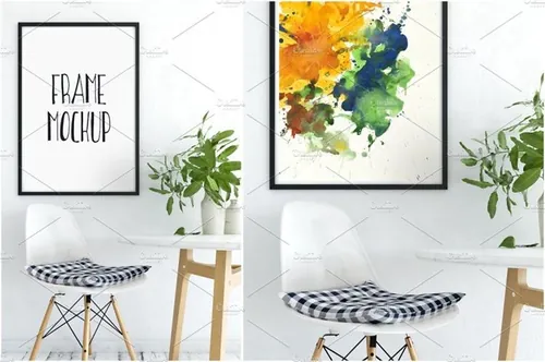 现代风格的画框样机 Scandi Interior Frame