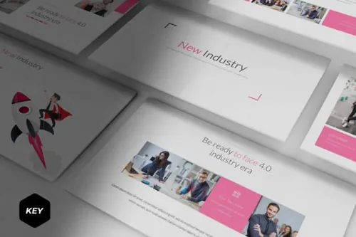 新兴行业时尚ppt 模板简约ppt模板工作汇报new-industry