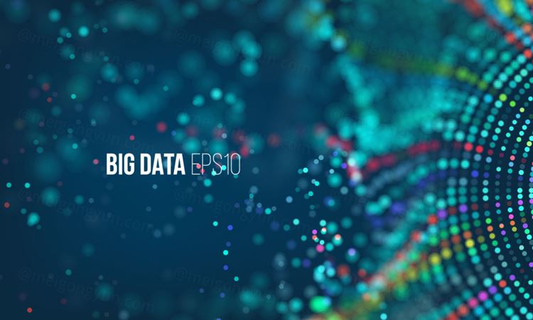 大数据流排序流程未来科技信息图表 彩色粒子波 Big data stream