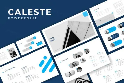 极简风格的时尚高端简约高端优雅caleste-powerpoint