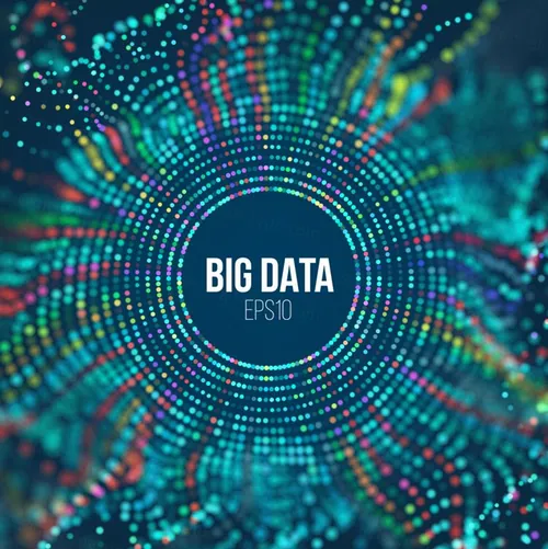 大数据流排序流程未来科技信息图表 彩色粒子波 Big data stream