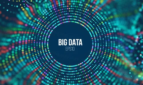 大数据流排序流程未来科技信息图表 彩色粒子波 Big data stream