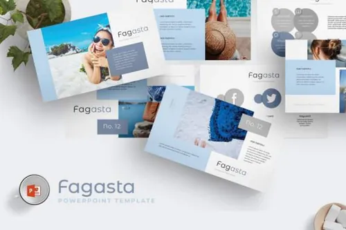 时尚高端简约清新多用途幻灯片fagasta-powerpoint-template