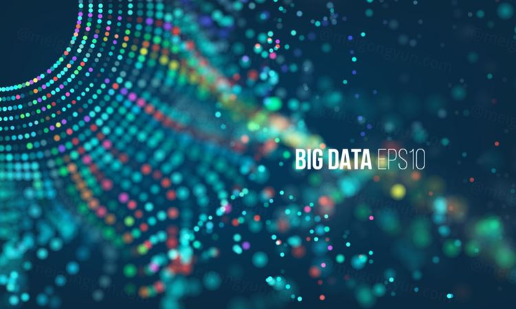 大数据流排序流程未来科技信息图表 彩色粒子波 Big data stream