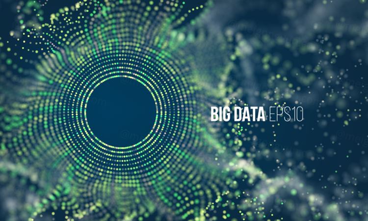 大数据流排序流程未来科技信息图表 彩色粒子波 Big data stream