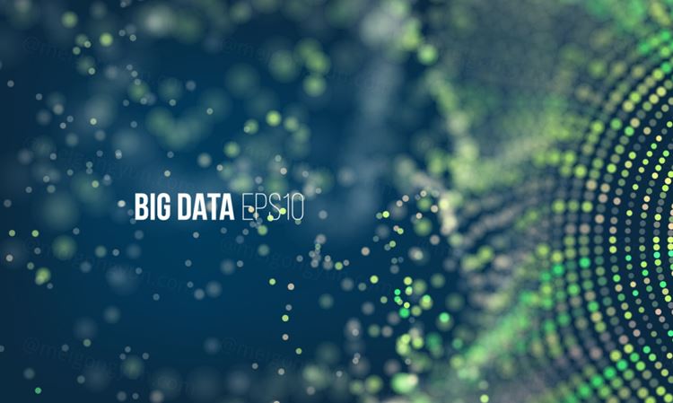 大数据流排序流程未来科技信息图表 彩色粒子波 Big data stream