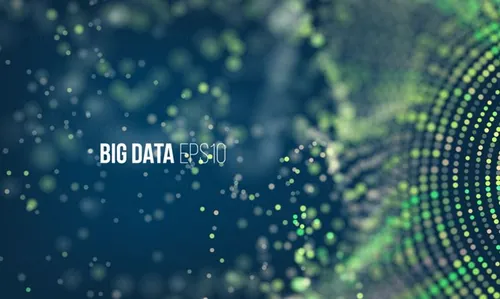 大数据流排序流程未来科技信息图表 彩色粒子波 Big data stream