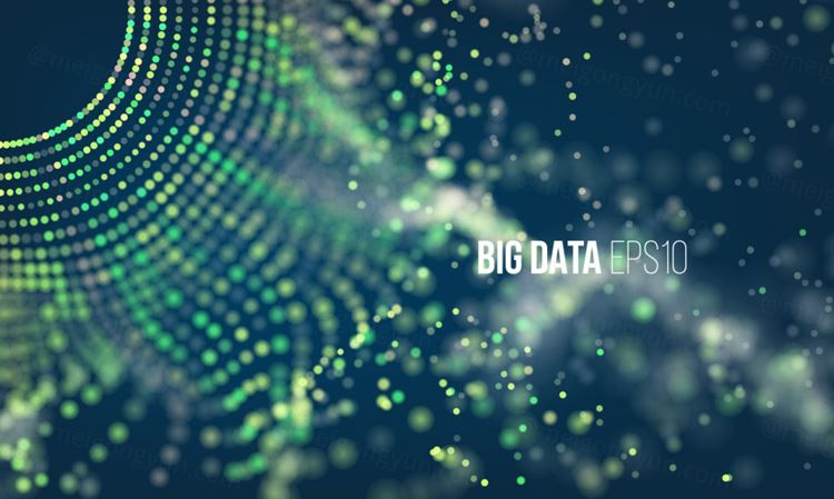 大数据流排序流程未来科技信息图表 彩色粒子波 Big data stream