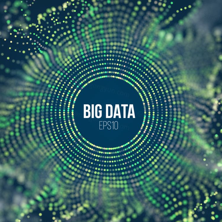 大数据流排序流程未来科技信息图表 彩色粒子波 Big data stream