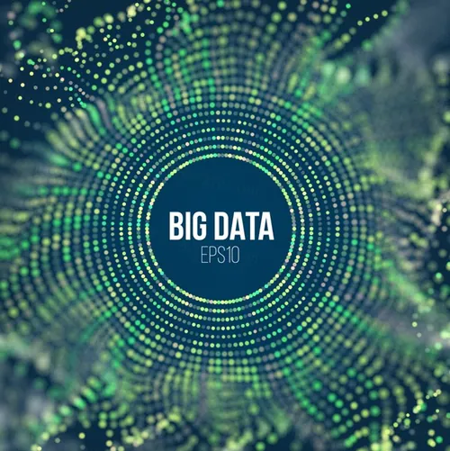 大数据流排序流程未来科技信息图表 彩色粒子波 Big data stream