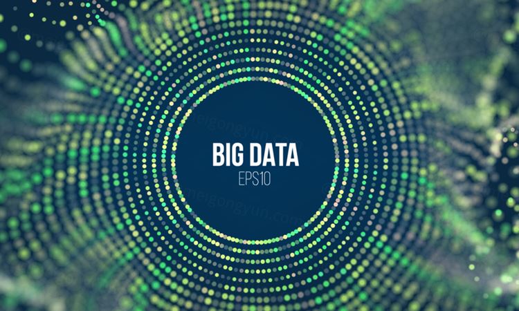 大数据流排序流程未来科技信息图表 彩色粒子波 Big data stream