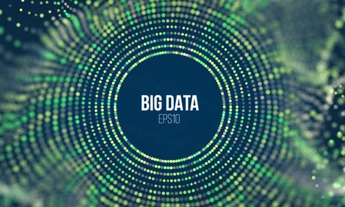 大数据流排序流程未来科技信息图表 彩色粒子波 Big data stream