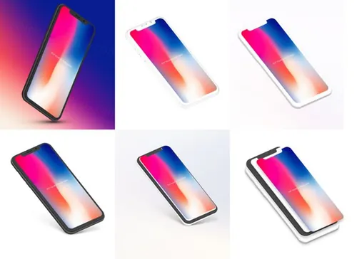 多角度iPhone贴图样机PSD模板iPhone X Mockup Bundle