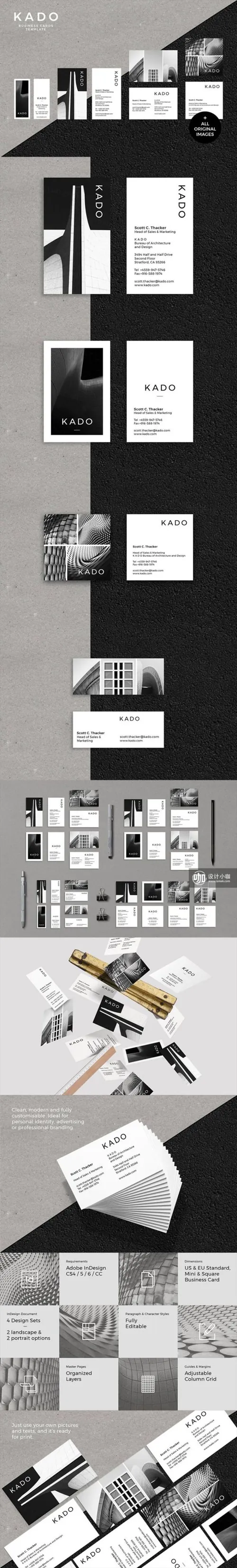 高端设计感极强的极简主义商业时尚名片模版shejimp11121