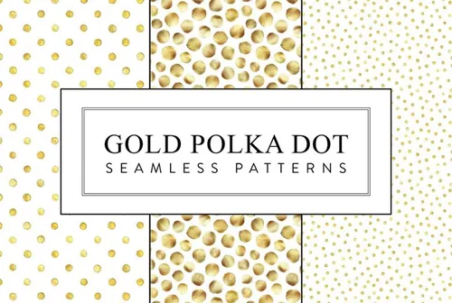 无缝的手绘水彩圆点素材 Seamless Patterns