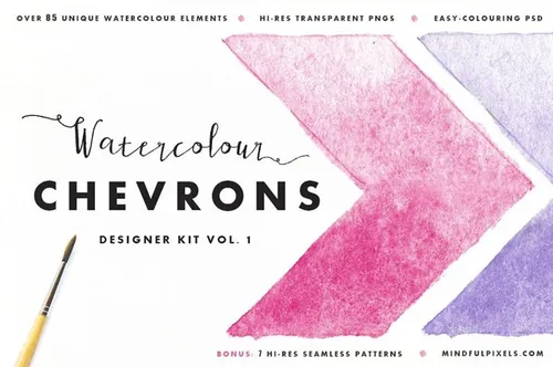 水彩箭头标志套件 59-Watercolor-Chevron
