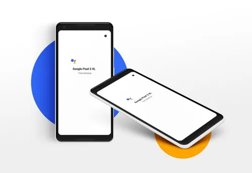 谷歌浏览器手机模型贴图样机Google Pixel 2 XL Mockups