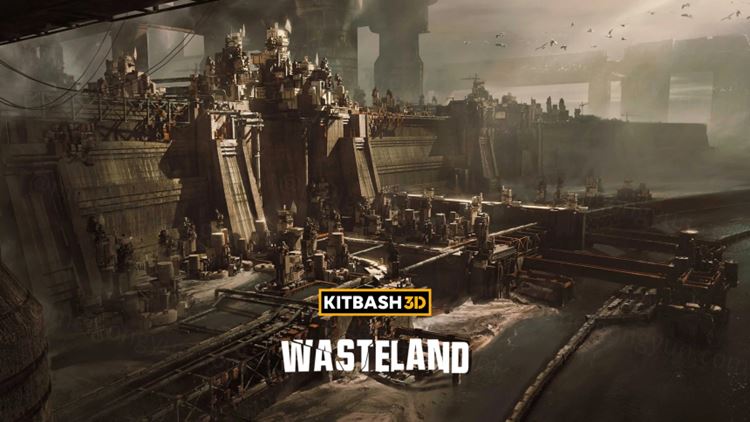 未来世界末日战后废墟荒芜遗弃工厂史诗级游戏场景3D模型素材