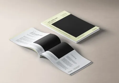 横向A4杂志场景提案展示模版 Landscape Magazine Mockup