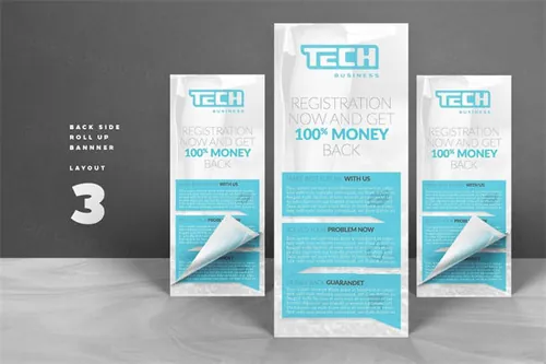 蓝色主题企业广告横幅传单X展架模板 Business-Banner