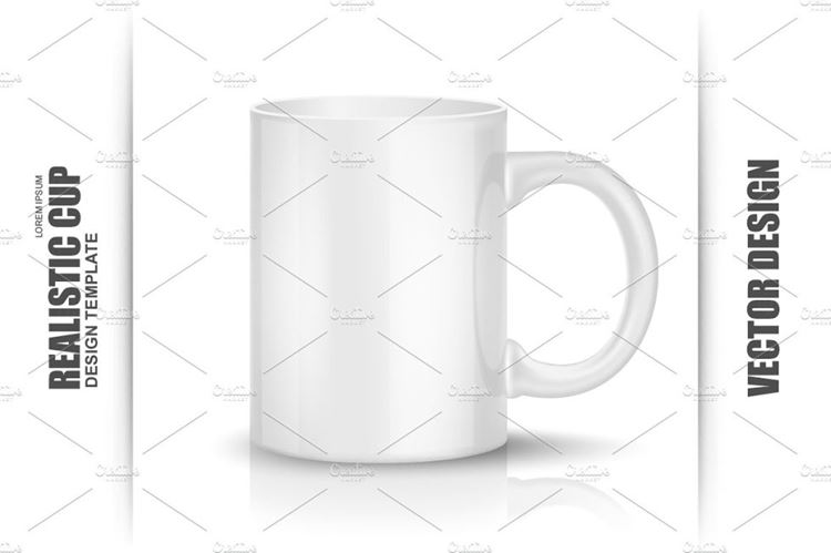 矢量杯子设计Realistic White Cup Vector