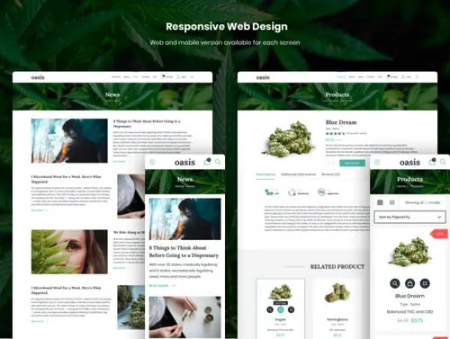 电子商务草图模板Oasis - Marijuana eCommerce