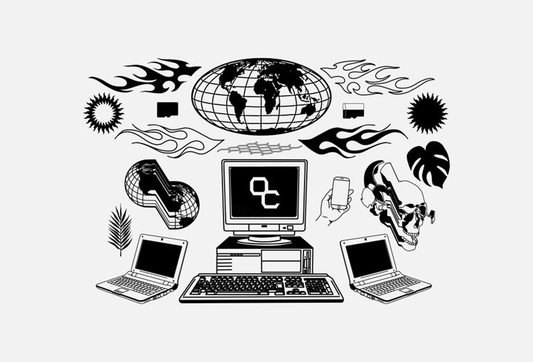 124款高质量新未来主义酸性艺术抽象装饰元素插画素材包 St