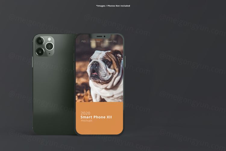 最新2020苹果iPhone 12手机样机UI贴图样机PSD模板 Smart Phone Mockups