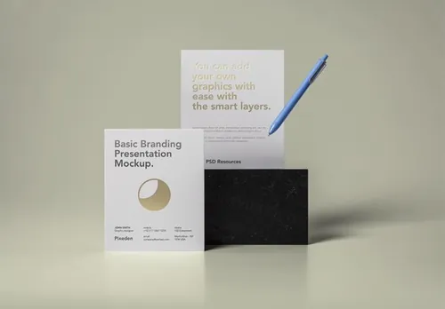 优雅的品牌文具贴图展示PSD模版 Basic Stationery Branding
