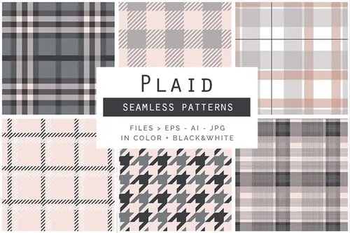 矢量格子背景纹理素材 Plaid Vector Patter