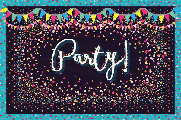 彩绘纸屑派对矢量装饰素材 Confetti Party Illustr