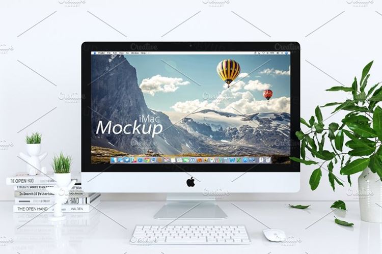 iMac一体机电脑模板贴图样机iMac Mockup (white – 01)