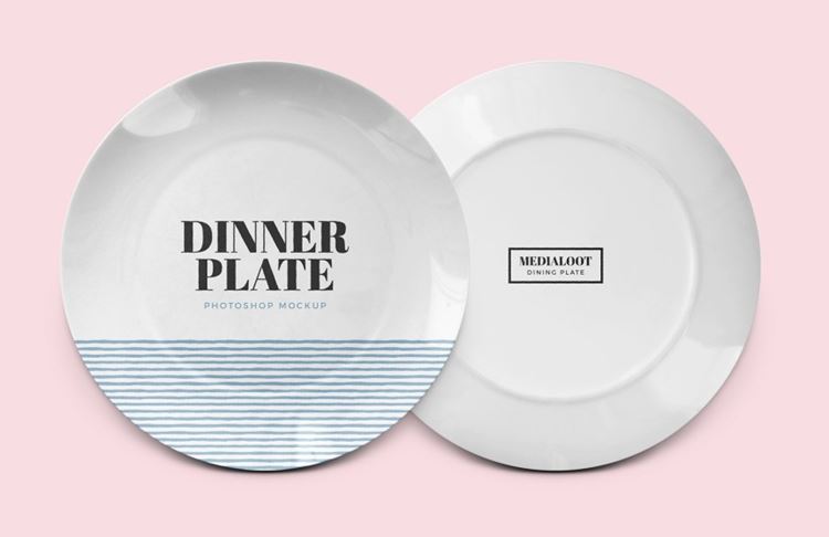 陶瓷餐盘样机 Dinner Plate Mockup for Photoshop