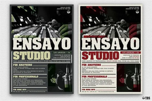 音乐工作室宣传传单PSD模板 Music-Studio-Flyer-Template