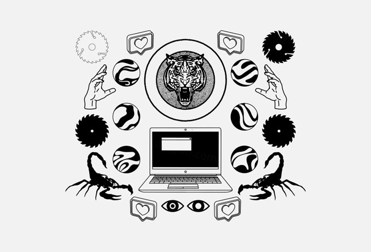 143款高质量新未来主义酸性艺术抽象装饰元素插画素材包 St