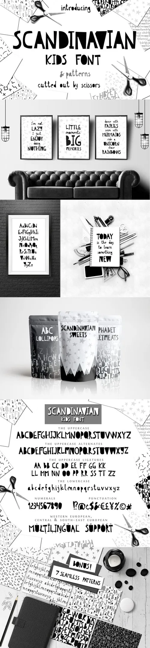 剪纸风格儿童英文字母图案无缝背景