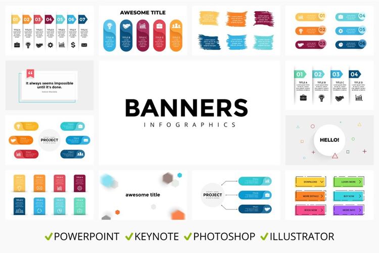 PPT信息图表 Banners. Infographic t