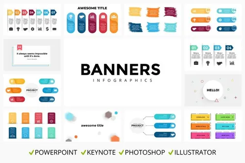 PPT信息图表 Banners. Infographic t