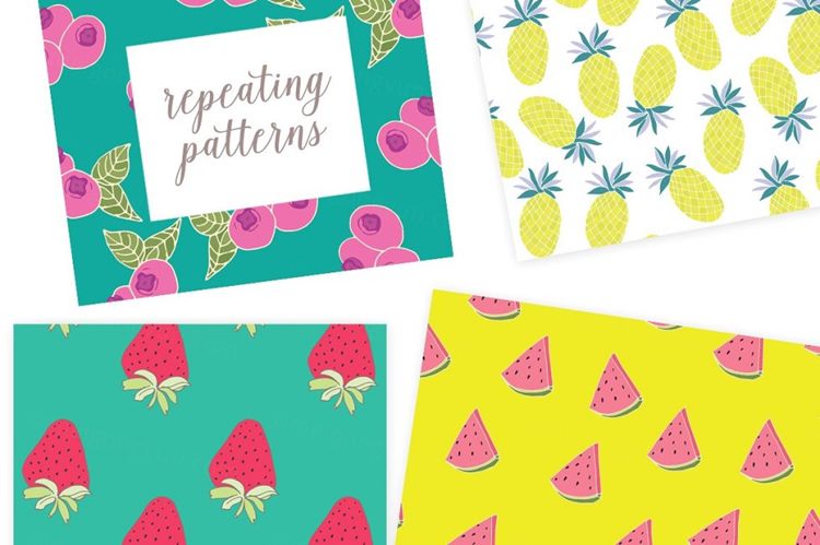 矢量水果素材图形 Vector Fruit Patterns