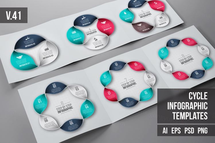 信息图形模板集v.41 Infographics templ
