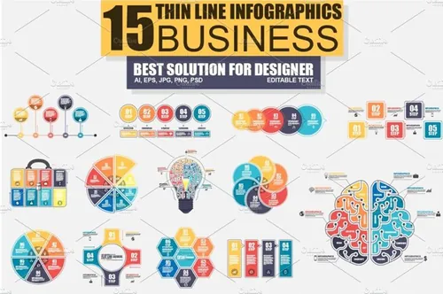 细线型信息图形元素 Thin Line Bundle Inf