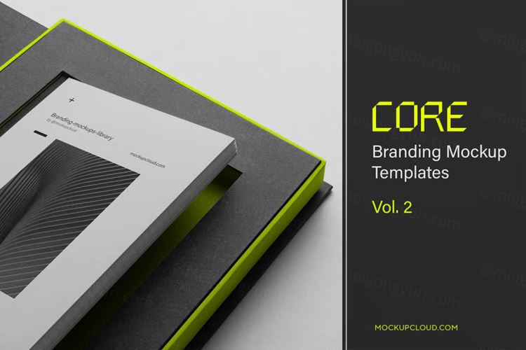 企业办公文具高端品牌VI设计贴图展示样机PSD模板 Core