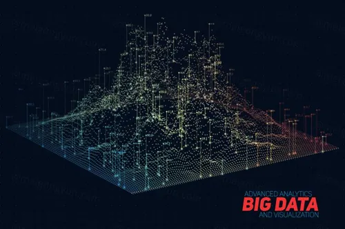 数据化未来信息图表美学设计EPS矢量插图素材 Big data visualization