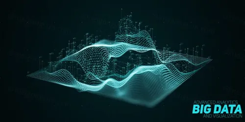 数据化未来信息图表美学设计EPS矢量插图素材 Big data visualization