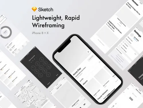炫酷黑色快速线框套件Rapid Wireframing Kit Noi